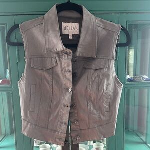 dELiA*s vintage y2K metallic silver Sleeveless Vest